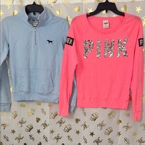 PINK Victoria's Secret Sweatshirt Set - Blue and Pink